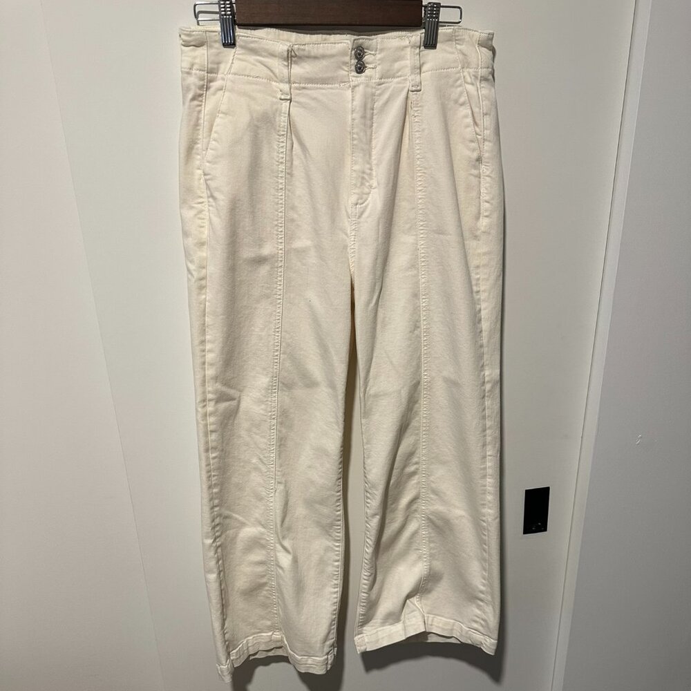 PAIGE High-Rise Wide Leg Ivory Pants – Size 30